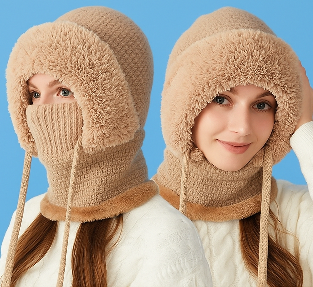 3-in-1 Winter-Strickmütze