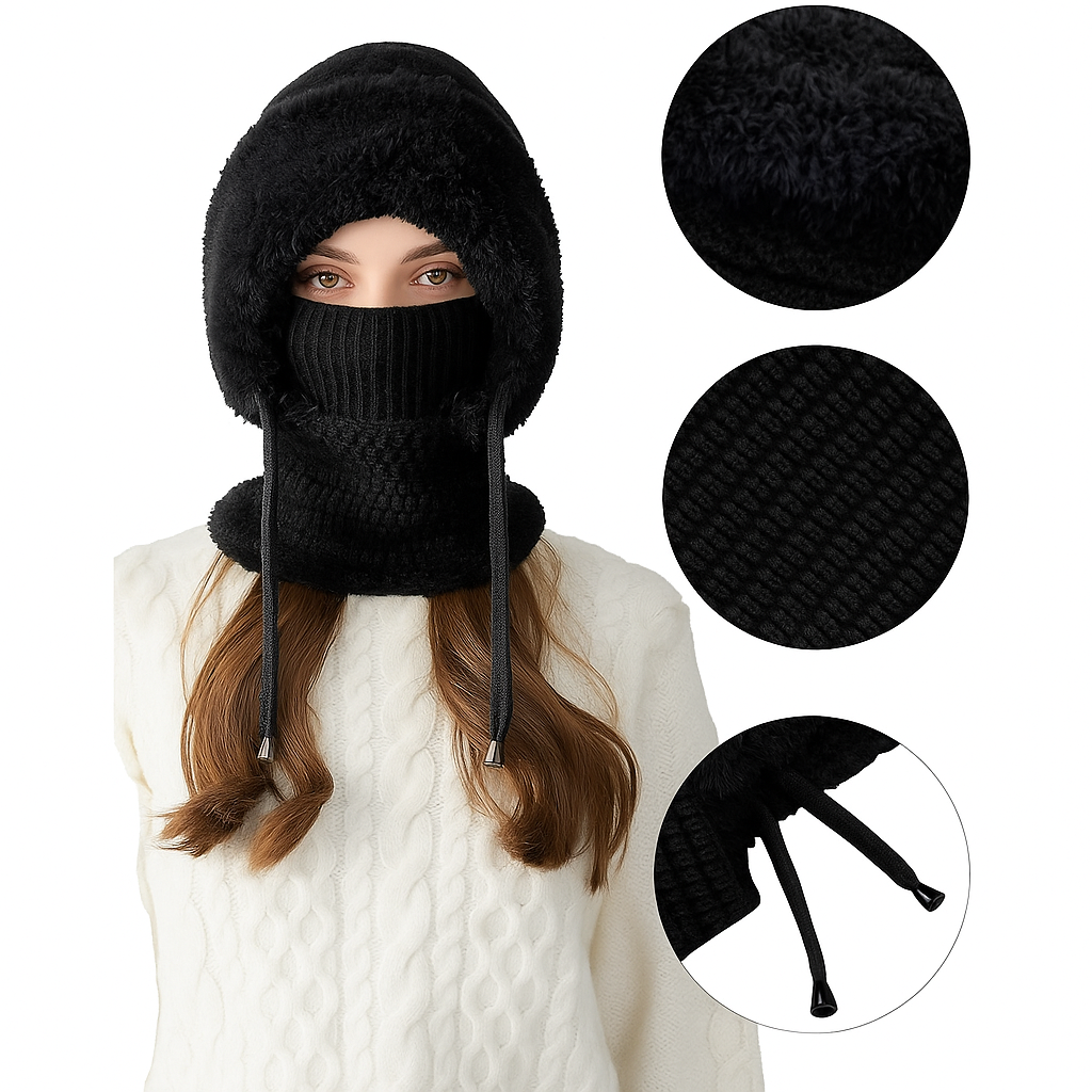 3-in-1 Winter-Strickmütze